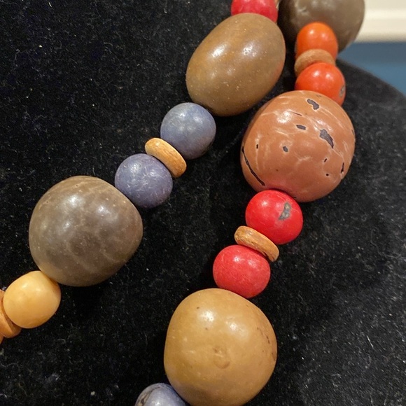 Tagua Nut and Acai Nut Beaded Necklace AKA Vegetable Ivory.   Comes From Palms - Picture 4 of 11